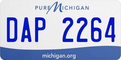 MI license plate DAP2264