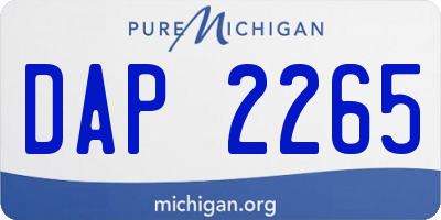 MI license plate DAP2265