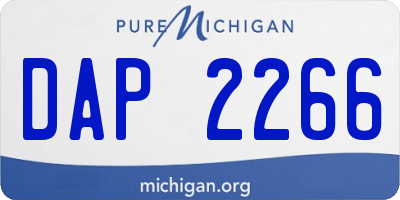 MI license plate DAP2266