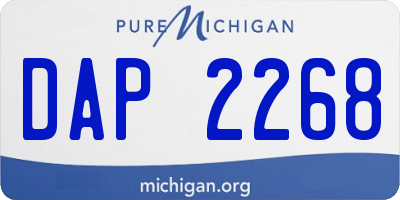 MI license plate DAP2268