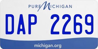 MI license plate DAP2269