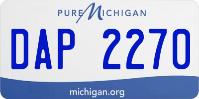 MI license plate DAP2270