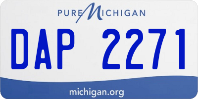MI license plate DAP2271