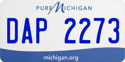 MI license plate DAP2273