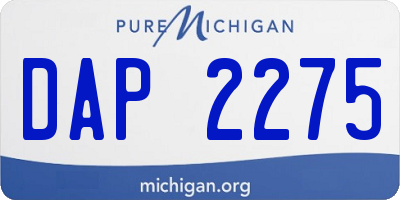 MI license plate DAP2275