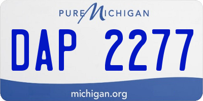 MI license plate DAP2277