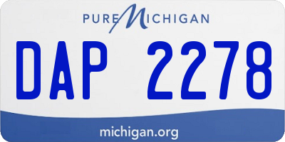 MI license plate DAP2278