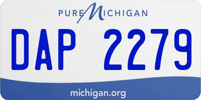 MI license plate DAP2279