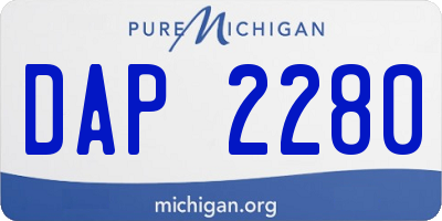 MI license plate DAP2280