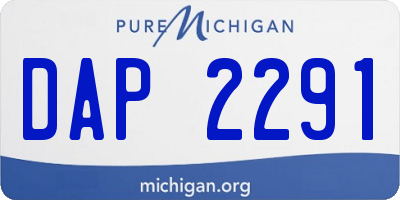 MI license plate DAP2291