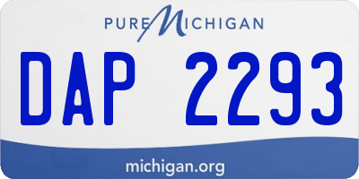 MI license plate DAP2293