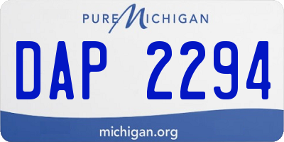 MI license plate DAP2294