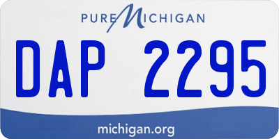 MI license plate DAP2295