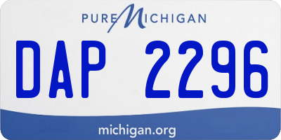 MI license plate DAP2296