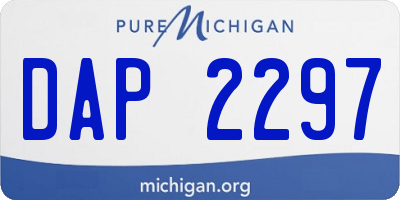 MI license plate DAP2297