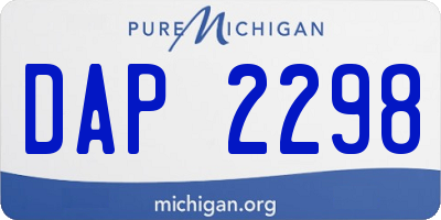 MI license plate DAP2298