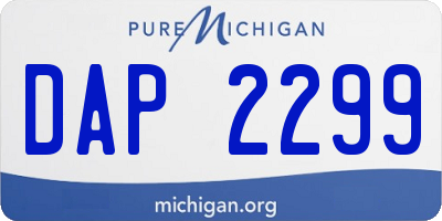 MI license plate DAP2299