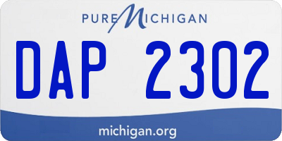 MI license plate DAP2302