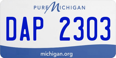 MI license plate DAP2303