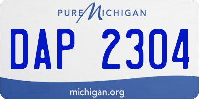 MI license plate DAP2304