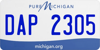 MI license plate DAP2305