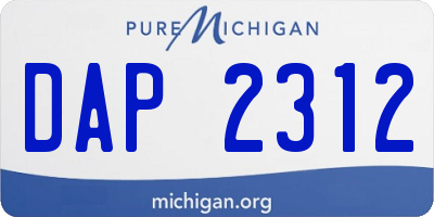 MI license plate DAP2312