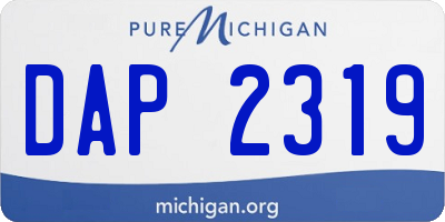 MI license plate DAP2319