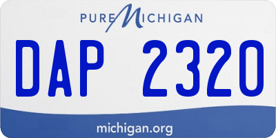 MI license plate DAP2320