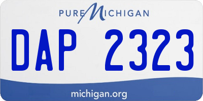 MI license plate DAP2323