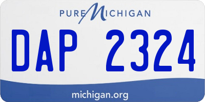 MI license plate DAP2324