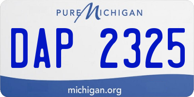 MI license plate DAP2325