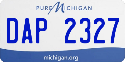 MI license plate DAP2327