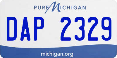 MI license plate DAP2329