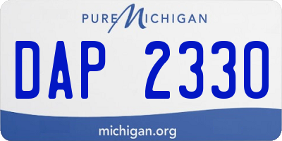 MI license plate DAP2330