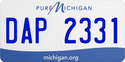 MI license plate DAP2331