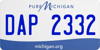 MI license plate DAP2332