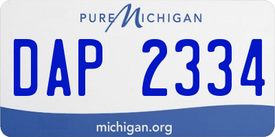 MI license plate DAP2334