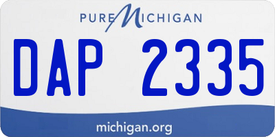 MI license plate DAP2335