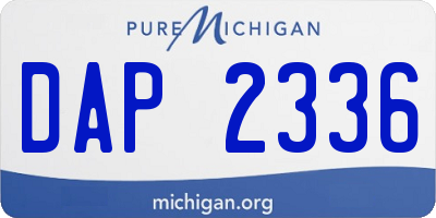 MI license plate DAP2336