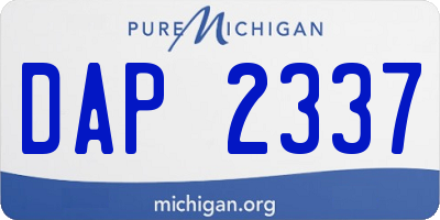 MI license plate DAP2337
