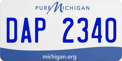 MI license plate DAP2340