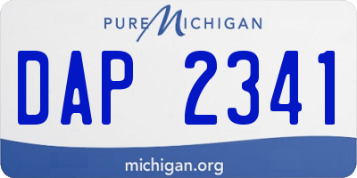 MI license plate DAP2341