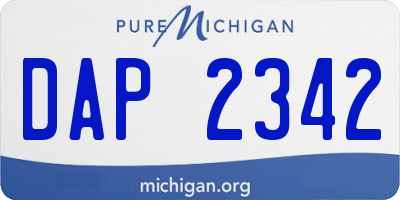 MI license plate DAP2342