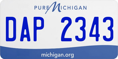 MI license plate DAP2343