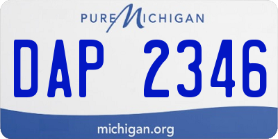 MI license plate DAP2346
