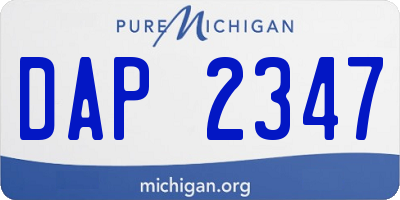 MI license plate DAP2347