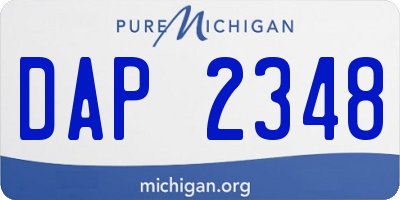 MI license plate DAP2348