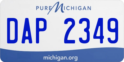 MI license plate DAP2349