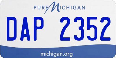 MI license plate DAP2352