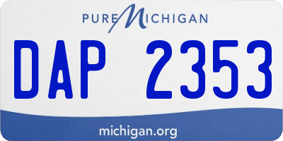 MI license plate DAP2353